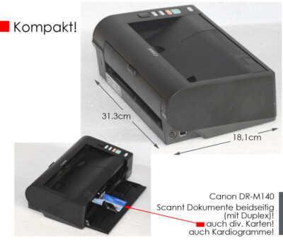 CANON DR-M140 40S/M SCHNELL! DOKUMENTENSCANNER DUPLEX SCHWARZ A6 A5 A4 WIN 10 11