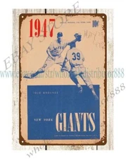 kitchen garden plaques 1947 baseball  Program metal tin sign