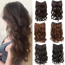 Synthetic Long Hair Extension Clip In Hair One Piece V-shaped Wavy Straight Hair
