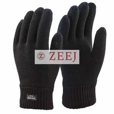 MENS Heat Hold Thermal Warm Performance Gloves  Black and touchscreen insulation