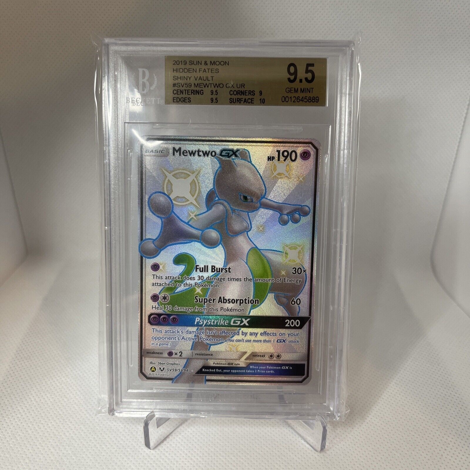  P - Mewtwo GX SV59/SV94 Ultra Rare - SM Hidden Fates Shiny  Vault : Toys & Games