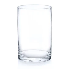 Enova Floral Clear Glass Cylinder Vase 4 x 6 Inches Round Flower Vase, Pillar...