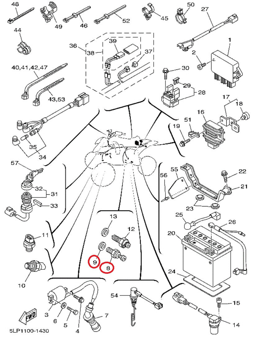 Yamaha Big Bear 350 1987-1989 Neutral Switch Assembly | eBay