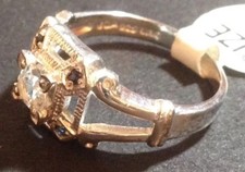 925 sterling silver ladies ring Crystal And Blue stones