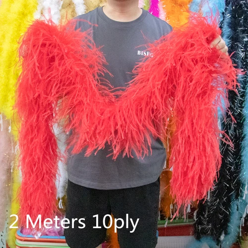 Pluma Alta Calidad Avestruz Pluma Borde Bufanda Fiesta Puño Costura Decoración Foto 4 de 4