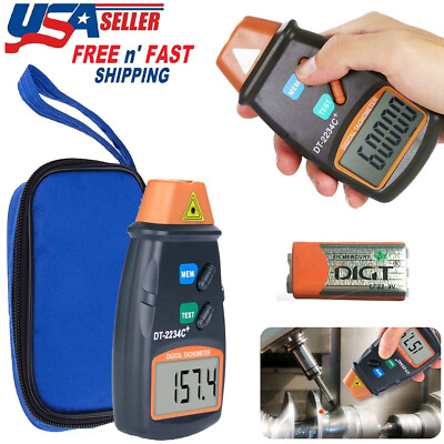 Digital Tachometer Laser Photo Non Contact RPM Tach Meter Motor Speed Gauge New