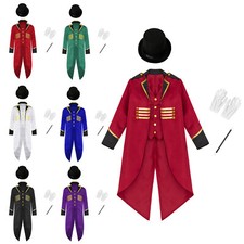 Kids Boys Girls Victorian Festival Tuxedo Stage Tailcoat Performance Halloween