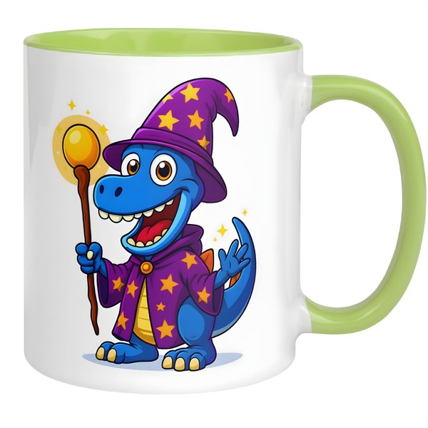 Tasse Dinosaurier – „Zauberer“ – Dino Zauberei Geschenk Becher-image