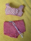 Vintage Straight Leg Francie Doll Red White Polka Dot Bathing Suit 1966 Pre-own