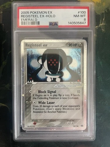 Pokemon 2005 EX Emerald #100 Registeel Holo PSA 8