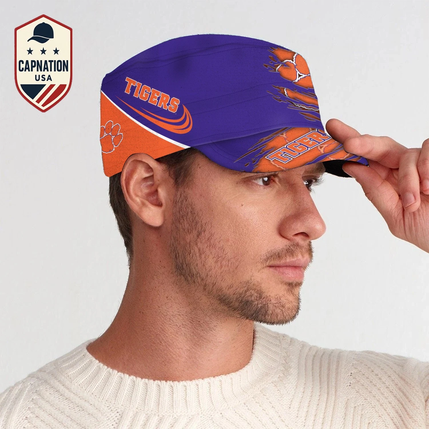 Clemson-Tigers Military Cap Trucker Hat Baseball Cap Army Cap