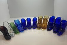 Vintage Lot Of 12 Fenton Mosser Other Glass Shoes-