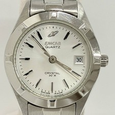Reloj para mujer ENICAR CRYSTAL 956.083 cuarzo esfera plateada fecha 3 manecillas