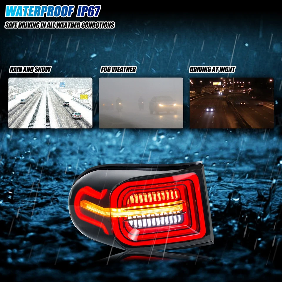 Conjunto de par de luces traseras LED para Toyota FJ Cruiser 2007-2020 negras Foto 4 de 4