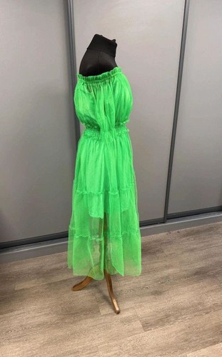 River island womens showmance mesh midi dress size 12 green BNWT - Picture 8 of 12