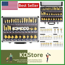 35-Piece Tungsten Carbide Router Bit Set with Aluminum Case