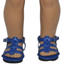 Blue Strappy Summer Sandals fit 18" American Girl Size Doll