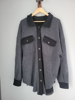 Ruby Jacket DUPE size 2X Black Gray Shacket Button Up