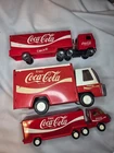 Lot Of 3 Vintage Buddy L Coca-Cola Delivery Trucks From The 1980s (See descrip.)
