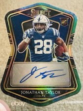 🐎 2020 Panini Select ROOKIE AUTO # /25 Tie-Dye Prizm Die Cut - Jonathan Taylor