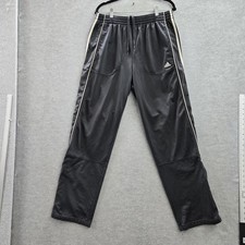 VINTAGE Adidas Men Activewear Pants L Gray Embroidered Track Zipper 32" Y2K