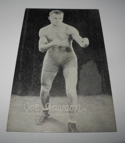 1922 Boxing Advertising Ephemera Exhibit Card Photo Postcard Joe Jawson - Picture 1 of 2