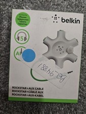 5-WAY HEADPHONE SPLITTER, BELKIN ROCKSTAR AUX CABLE WHITE GREEN NEW