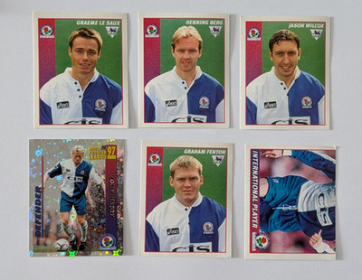 Lot x 6 Blackburn Rovers Merlin Premier League 97 Aufkleber