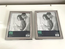 Lot Of 2 RE Room Essentials 8x10" Photo Frame Silver Brushed Vintage