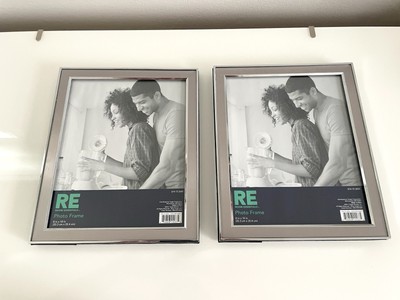 Lot Of 2 RE Room Essentials 8x10'' Photo Frame Silver Brushed Vintage
