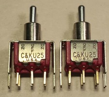 2pc C K U25 Toggle Switch 3 Position ON-OFF-ON 6 Pin New