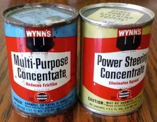 Old Wynn's Multi Purpose & Power Steering Con. Can Full NOS Oil Advertising Tins