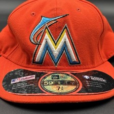 New Era 59Fifty Men Women Cap Miami Marlins Authentic Orange On Field Fitted Hat