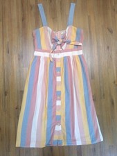 Madewell Womens Tie Front Cutout Sundress 100% Cotton Stripe Dress Size 2 