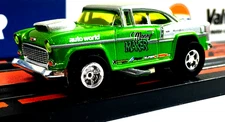 Ho Slot Cars, Rare Green Window, 55 Chevy  Autoworld Ultra G/ AFX Type, Perfect