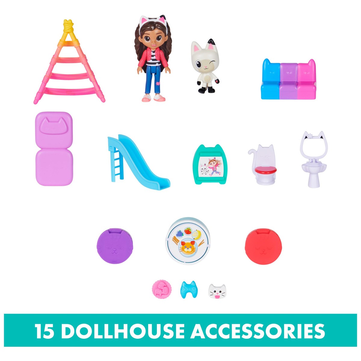 Gabby's Dollhouse Purrfect Dollhouse with 15 Pieces including Toy