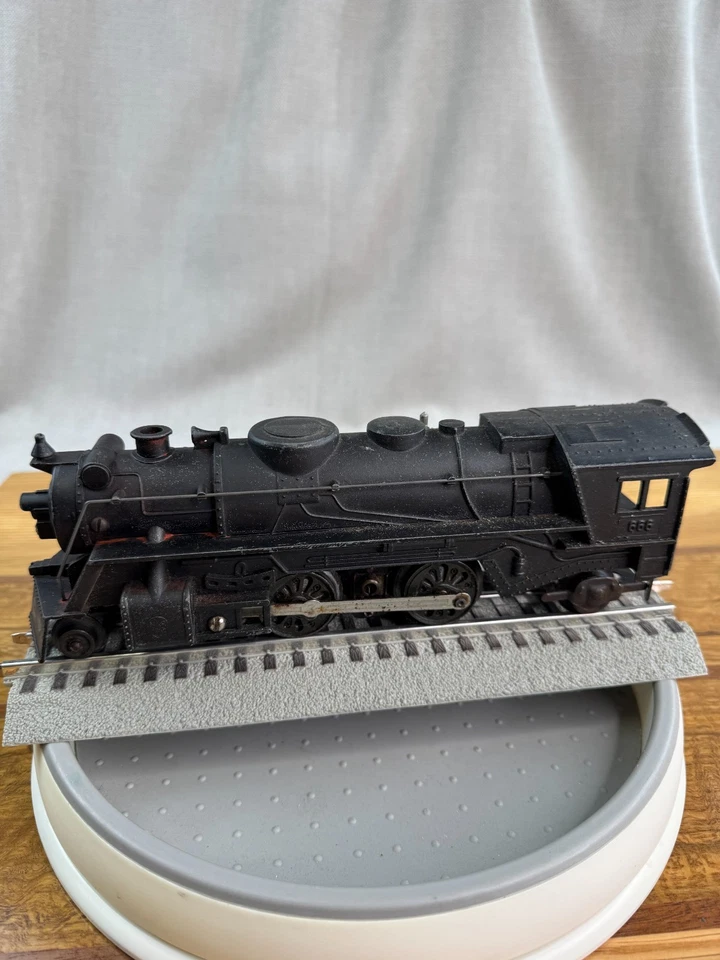 Locomotora de vapor vintage MARX O # 666 de metal fundido negro Foto 4 de 4