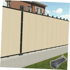 5' x 30' Fence Privacy Screen Beige Commercial Grade Mesh Shade Fabric with 