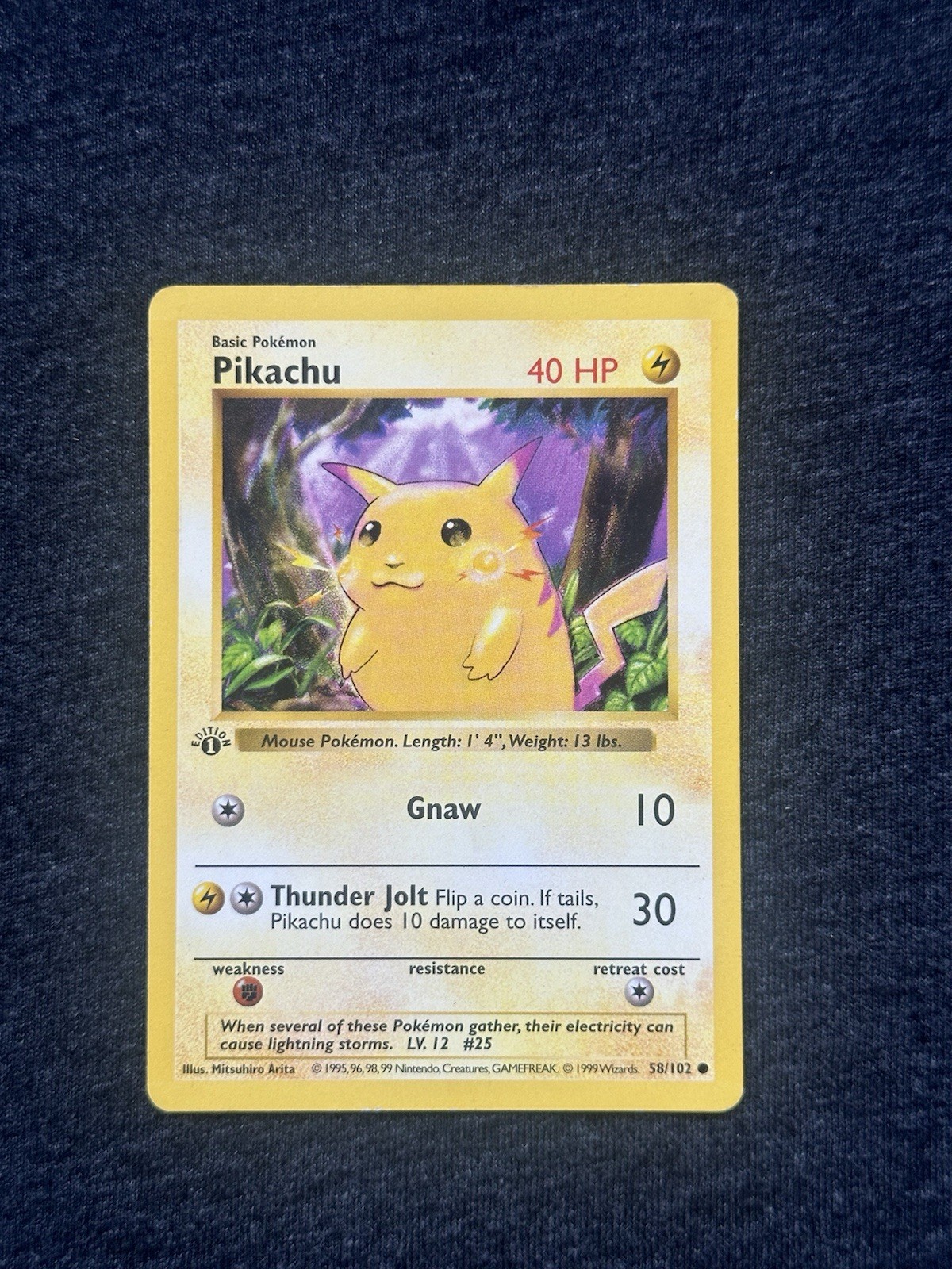 Pikachu 1999 Pokemon Game #58 1st Edition (Yellow Cheeks) Price