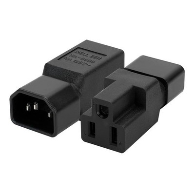 1PCS IEC C14 Male Plug to Nema 5-15R US 3 Pin Female Power Adapter Connector....