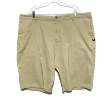 DC Shoes Khaki Chino Shorts Relaxed Fit Flat Front Pockets Mens Size 40 Stretch
