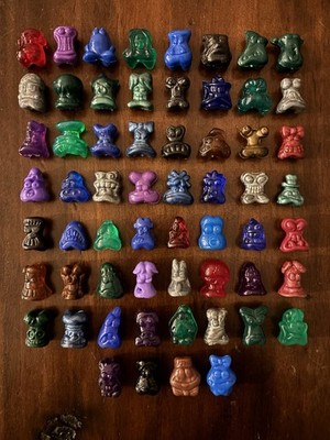 100% ORIGINAL Dark color Set w Metals 1996 Gogos Crazy Bones w Eggy
