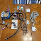 53 Pc Vtg-Now Estate Costume Jewelry & Junk Drawer Wear/Sell/Craft