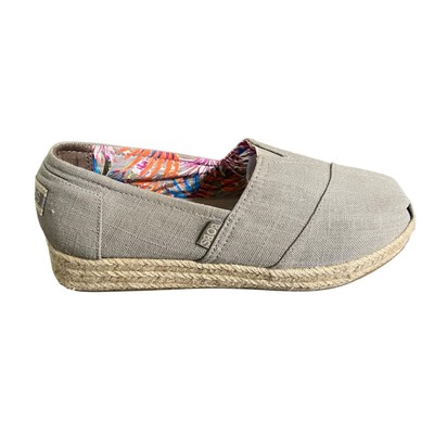 Bobs Skechers Memory Foam Womens Size 9.5 Khaki Slip On Shoe Espadrille Wedge