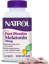 Natrol Fast Dissolve Melatonin 10mg Supplements, For Restful Sleep EXP 6/27 