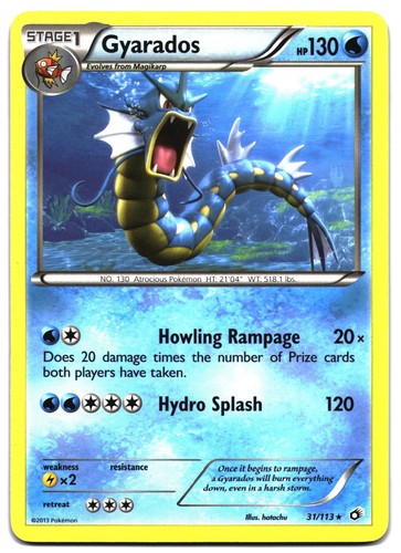 Gyarados 31/113 Rare Legendary Treasures Pokemon