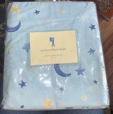 Kids POTTERY BARN Moon  Stars Percale Cotton Twin Size Duvet