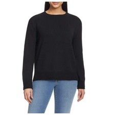 NWT Ella Moss Black Crew Neck Long Sleeve Sweater Knit Pullover Size Medium Cozy