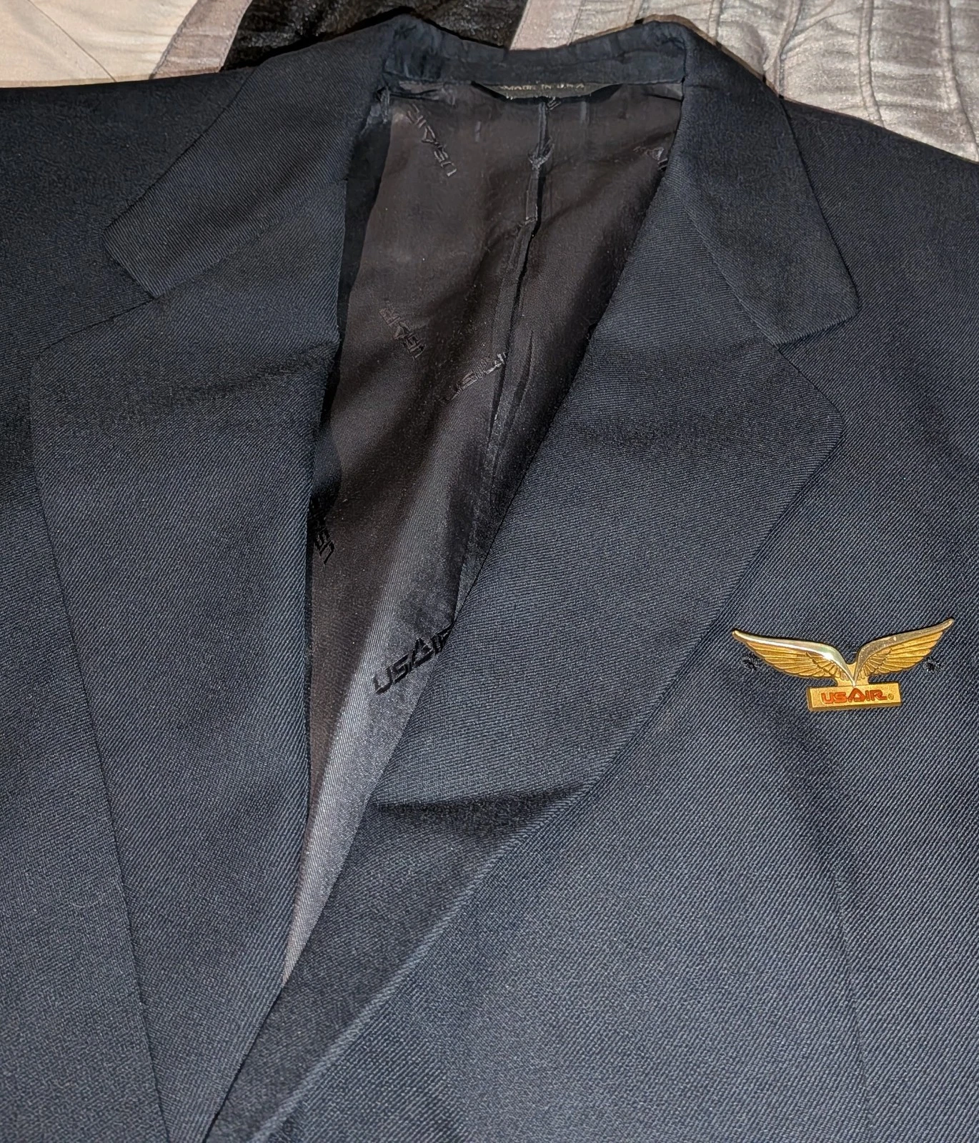 US AIR AIRLINE S PILOT'S VTG ORIGINAL CAPTAINS FULLY LINED CUSTOM JACKET JKT !!! image 5