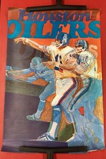 1972 Houston Oilers Bartell NFL Poster 36x24 Vintage! Dan Pastorini QB